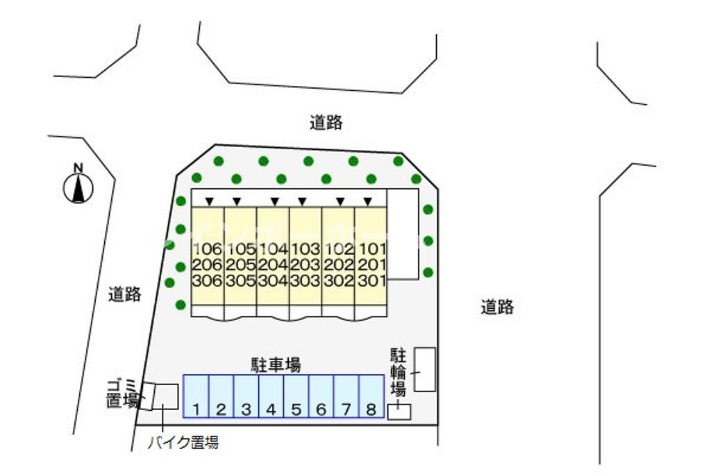 サンリットガーデン※初期費用分割あと払いサービス利用可能物件の区画図