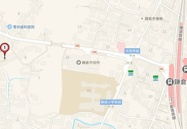 ヒルズコート鎌倉の地図