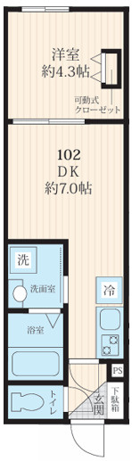 国分寺市南町２丁目のアパートの間取り