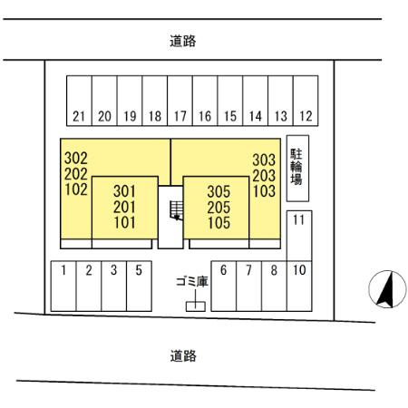 セジュール　エムの区画図