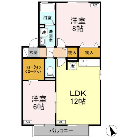 クウラージュ　Cの間取り