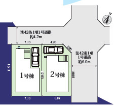 平塚市平塚3丁目12期　新築戸建　全2棟2号棟の区画図