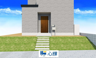 【外観パース】 | 心輝ホーム・宇部市中村3丁目（1期・2号棟）新築建売／4LDK・2階建 | 完成予想図です。