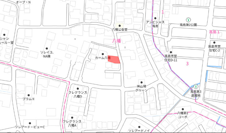 岡山市中区八幡の地図