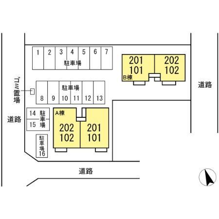 グレイススクエア　Ａ・Ｂの区画図