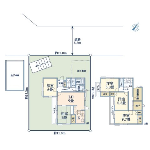 横浜市青葉区市ケ尾町戸建の間取り