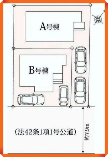 緑区兵庫２丁目５１３番　全２棟の区画図|ゆとりある区画設計で、家族全員の暮らしにフィットします。暮らしやすさを重視した区画です。