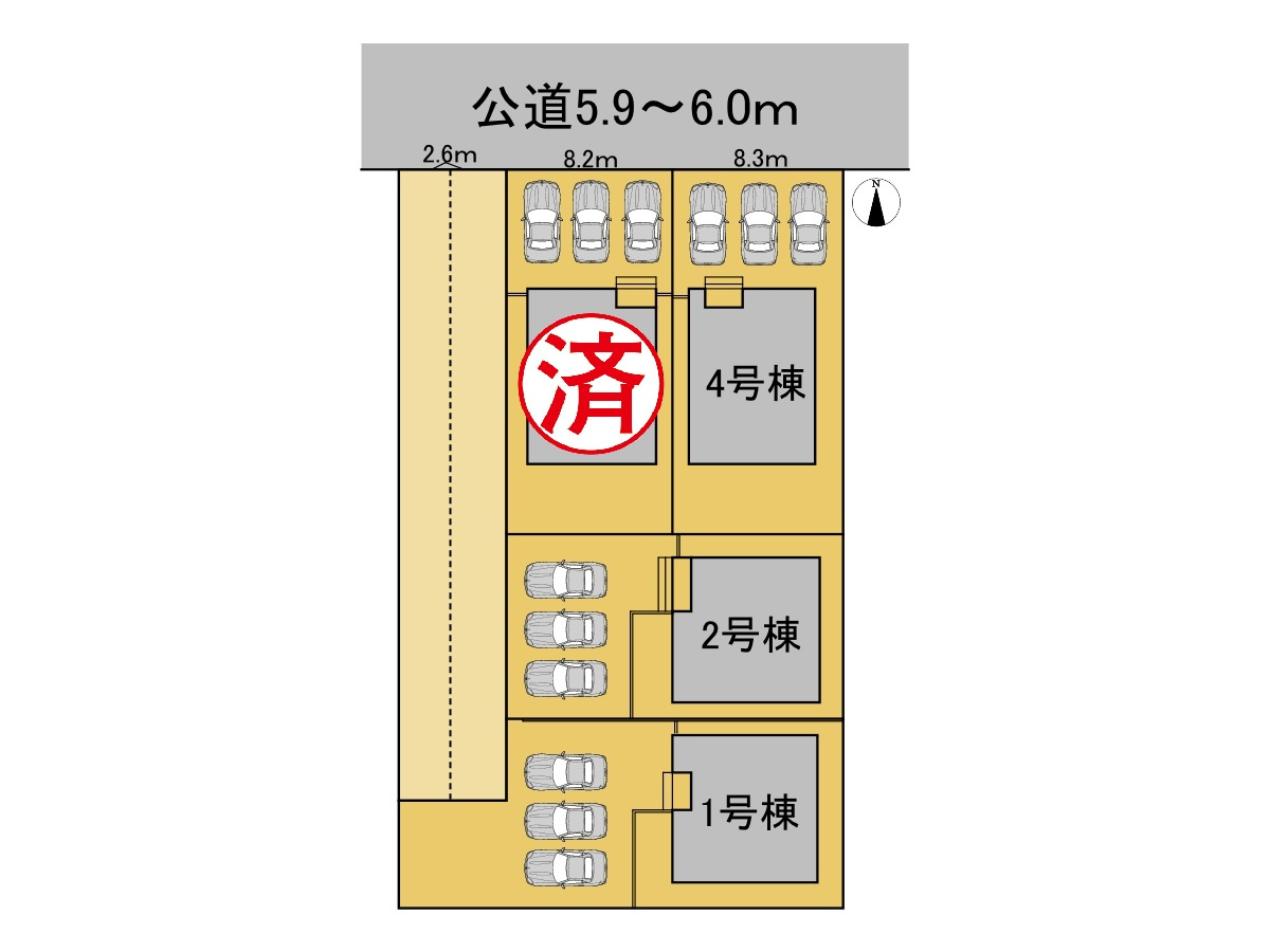 クワイエ　各務原市蘇原菊園町第1　全4区画分譲の区画図|■区画図
■YAMADA電機の　ヤマダ不動産　株式会社リライフ　
いつでもお問合わせ下さい。