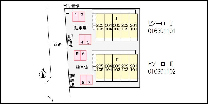 ピノーロⅡの区画図