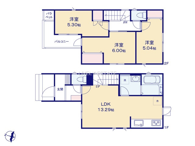 草加市小山2丁目 新築分譲住宅の間取り