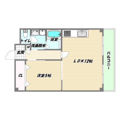 大阪市東淀川区淡路１丁目の賃貸マンションの間取り