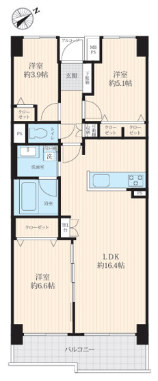 【間取り】 | ライオンズマンションかしわ台　2階　3LDK　リフォーム済み【仲介手数料無料】 | 【仲介手数料無料でご紹介可能です】大樹不動産