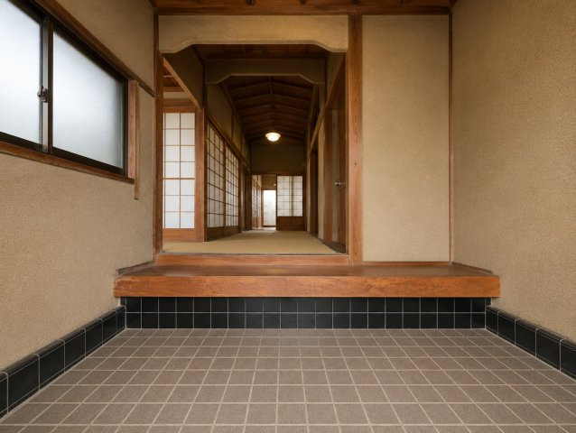 稲敷市結佐　中古戸建の玄関|※画像の一部はAIを用いて加工・編集しています。実際の状況と異なる場合がありますので、ご了承下さい。