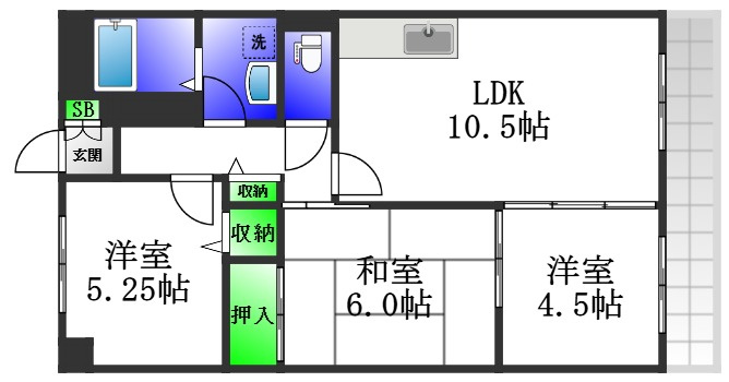 カーサフィオーレ壱番館の間取り