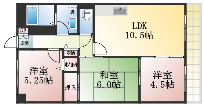 カーサフィオーレ壱番館の間取り