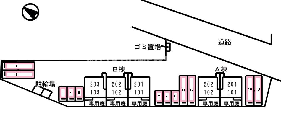 ラーピハイツⅡの区画図