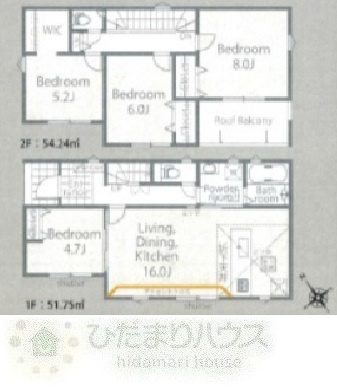 野田市中野台02期　新築戸建　1号棟の間取り|4LDK+駐車場スペース2台分（車種により異なる場合がございます。）