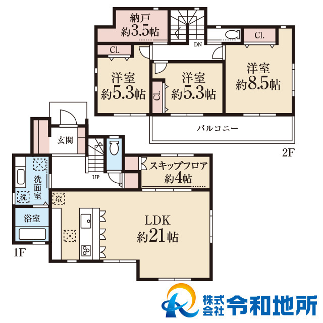 中古戸建　茅ヶ崎市芹沢の間取り|カースペース3台×浴室乾燥機など設備充実な3LDKの住まい