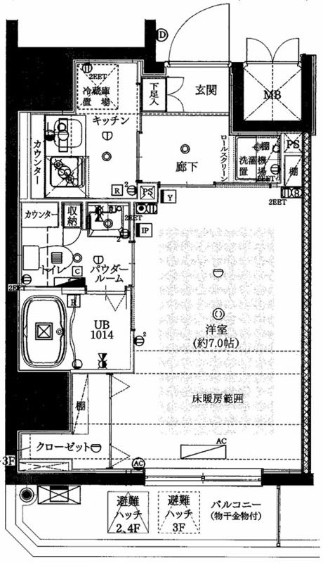 フェルクルールプレスト両国の間取り|間取りです。