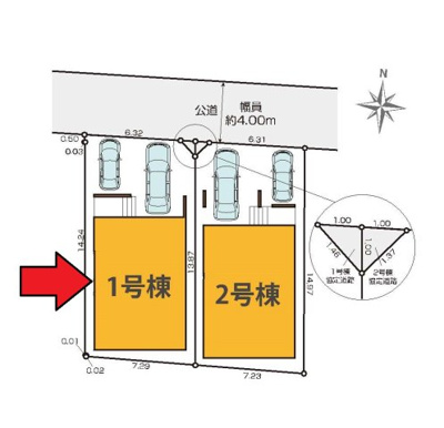 【区画図】 | 府中市本町2丁目新築戸建 | 1号棟。