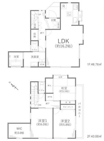 【間取り】 | 海老名市国分南4丁目　中古戸建て　【仲介手数料無料】 | 海老名市を中心に地域密着で営業♪不動産のことなら「大樹不動産」へ