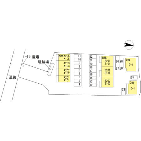 ラ・ルーチェ807A棟の区画図