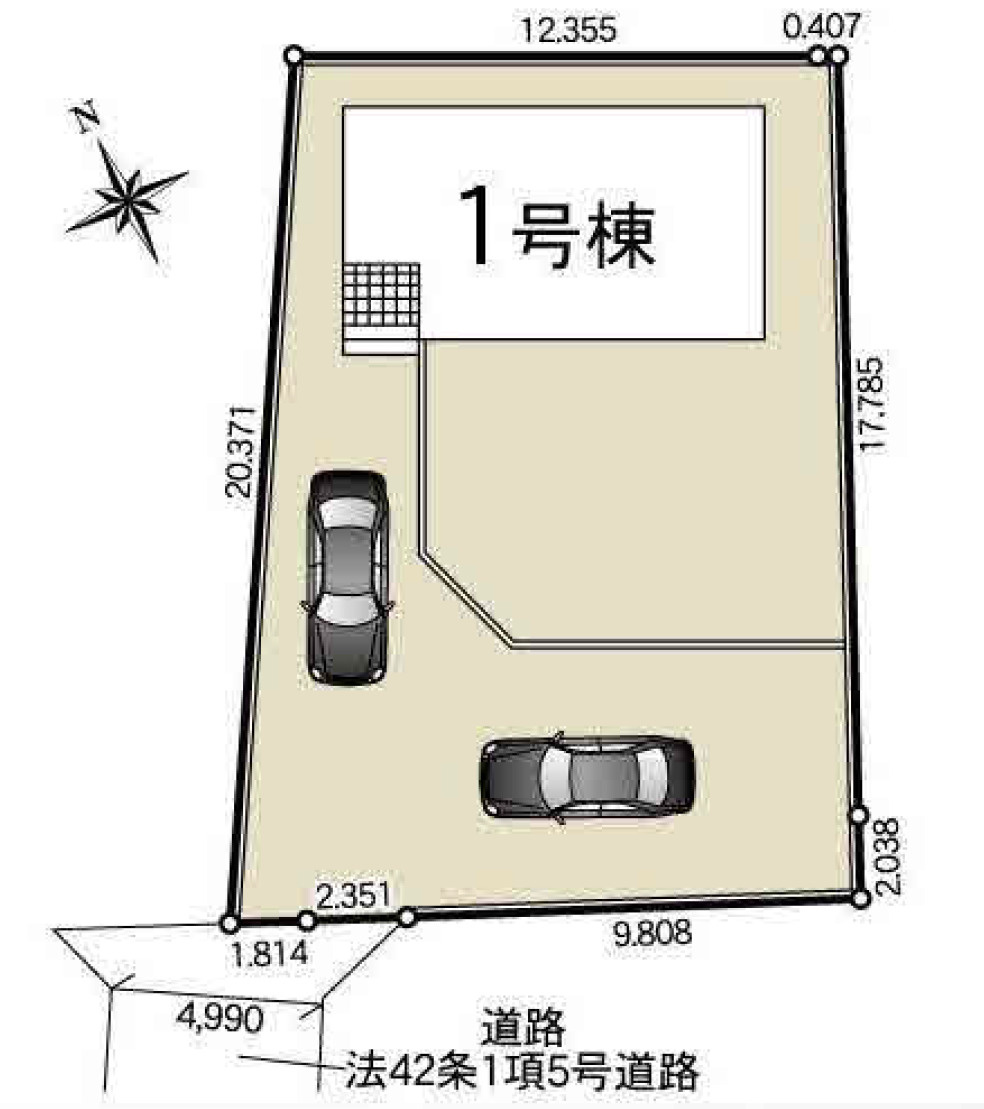 【Cradle garden】真岡市台町 第10 全1棟の区画図|〇敷地広々83坪〇