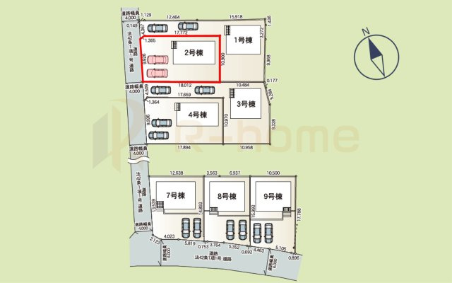 土浦市木田余西台第2　新築戸建て　2号棟の区画図|大きなお買い物だからこそ、メリット・デメリットを伝えさせて頂きます。
R-homeにお任せください♪