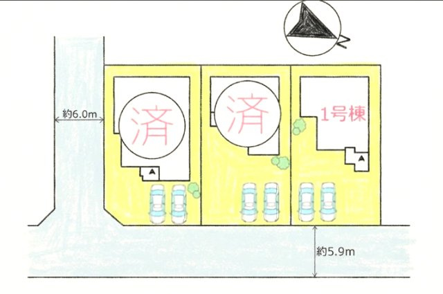 福岡市西区富士見１丁目の新築一戸建の区画図