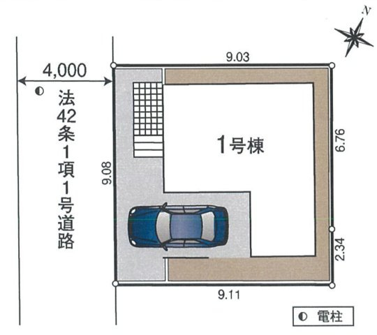 入間市東藤沢8丁目・全1棟　新築一戸建　の区画図|カースペース1台分。