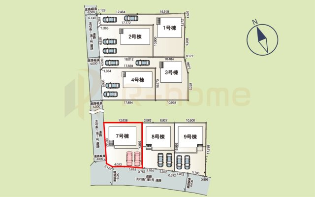 土浦市木田余西台第2　新築戸建て　7号棟の区画図|大きなお買い物だからこそ、メリット・デメリットを伝えさせて頂きます。
R-homeにお任せください♪