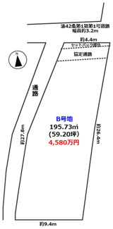 【土地図】 | 明石市大蔵町　建築条件無し土地 | 土地価格4580万円、土地面積195.73平米