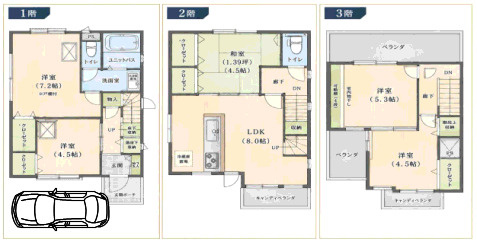 尼崎市水堂町　中古戸建の間取り