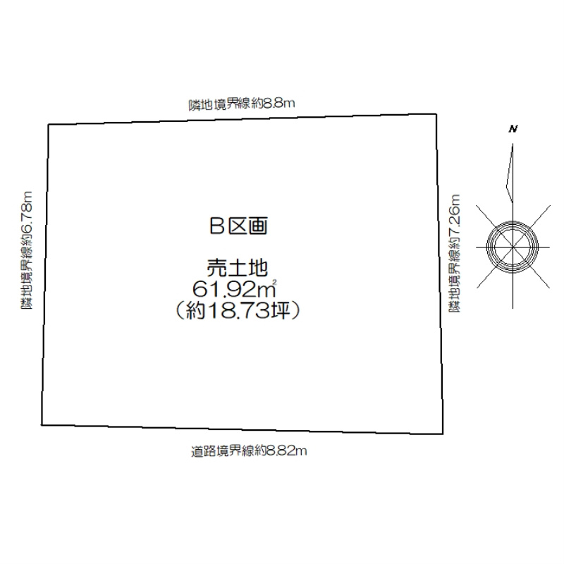 【トーヨーホーム売主/売土地】中区正木二丁目Ｂ区画の土地図|区画図