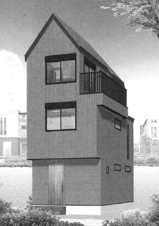 葛飾区細田１丁目　新築戸建ての外観パース
