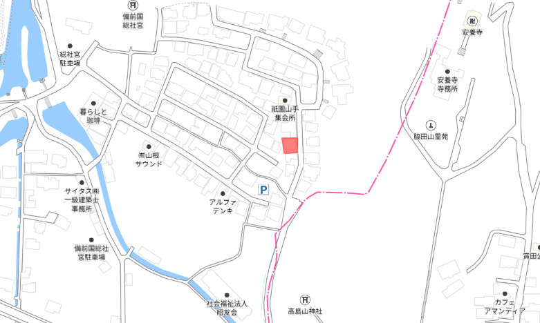 岡山市中区祇園の地図