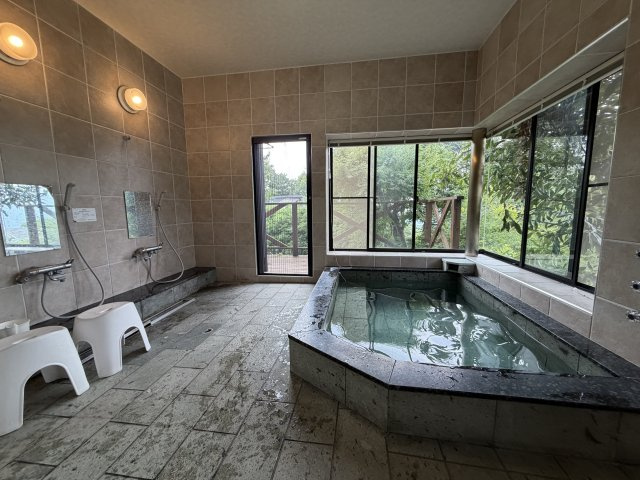 函南町　南箱根ダイヤランドの浴室|伊豆石を利用した広い浴室、温泉付きです。