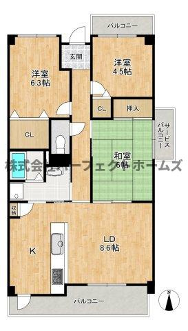 プレザント枚方の間取り