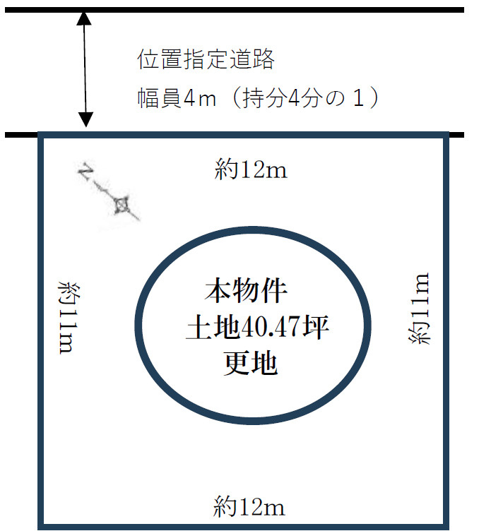 加古川市尾上町池田　土地の土地図|敷地約4０坪です。