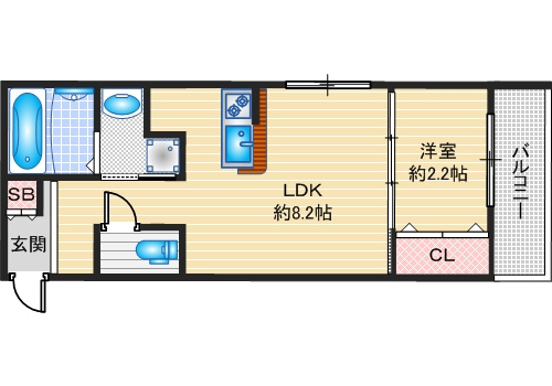 【間取り】 | リアコート千里丘2 NORTH