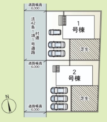 読谷村大湾　第2（全2棟）1号棟の区画図|1号棟　
