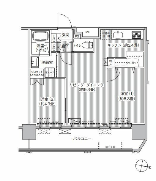 コスモグランス南品川の間取り