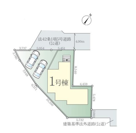 【仲介手数料無料】富士見市上沢4期―新築分譲住宅―全1棟の区画図|駐車スペース+庭付き理想の住宅。車2台駐車可能のゆとりの邸宅。