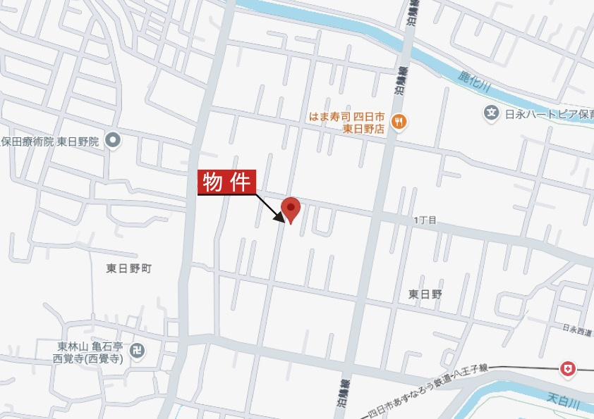 四日市市東日野町の地図|広域Map