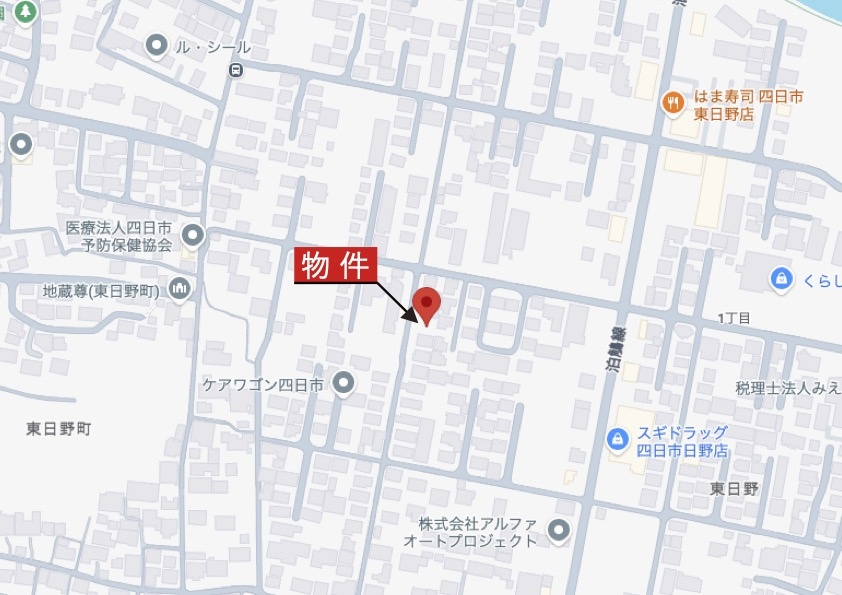 四日市市東日野町の地図|詳細Map