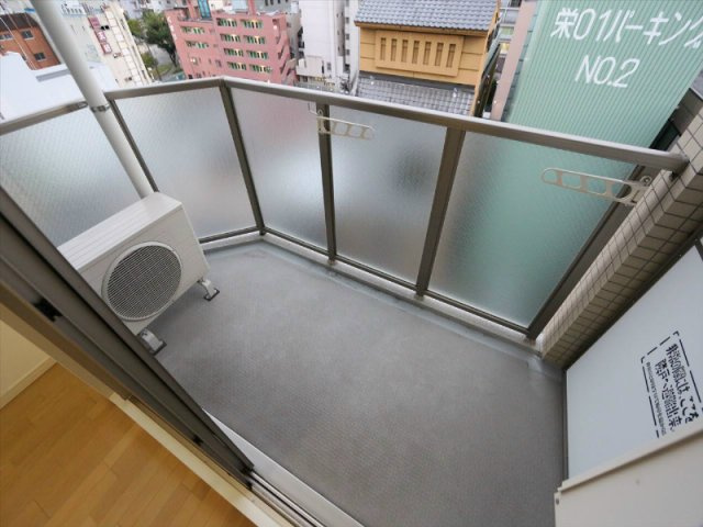 名古屋市中区栄４丁目の賃貸マンションのバルコニー