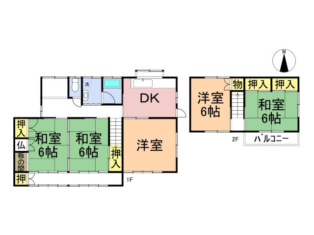 中古戸建　不破郡垂井町府中　昭和55年築の間取り