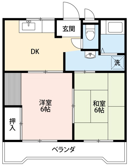 【間取り】 | コーポ東荒子Ｂ