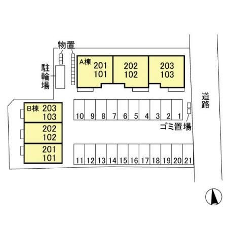 フィラージュBの区画図
