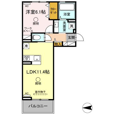 Fy-style Araoの間取り|ワークスペース付きで在宅ワーク安心して、楽しくお仕事が可能です。